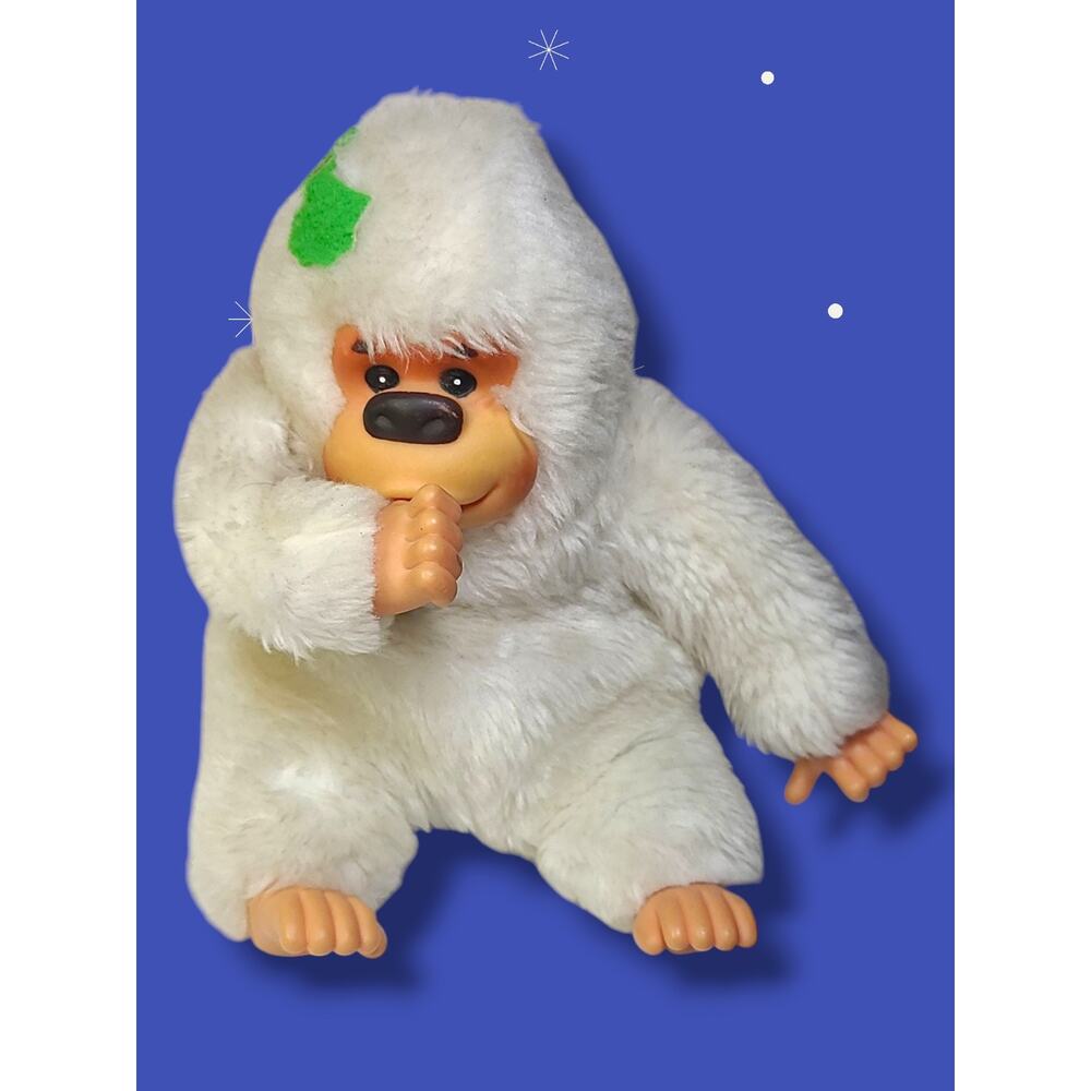 VTG‎ Russ Berrie "Gonga" XMAS White Monkey Gorilla Plush Thumb Sucking Ape 1978